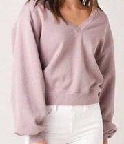 AGOLDE V NECK BALLOON SLEEVE SWEATSHIRT SZ SMALL