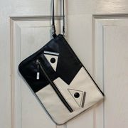 Nine West Black And White Face Wristlet