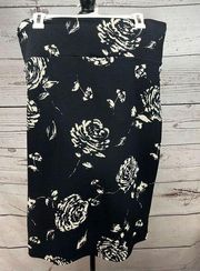 Agnes & Dora 2XL black skirt with white flower type pattern - 2814