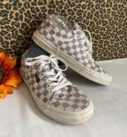 Vans Grey/White Checkered Low Top Sneakers | 7 |