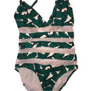 Asos Palm Tree Mesh 1-Piece Swim Suit