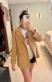 Oversized Wool Coat Tan 