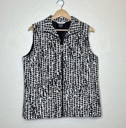 Allison Daley Black and White Houndstooth Puffer Vest