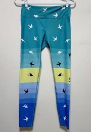 Noli Blue/Teal/Yellow Ombre Bird Leggings