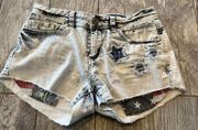 Rue 21 Short Cut Off Acid Wash Denim Jean Shorts Mid Rise 5 6 Sequins USA Rue21