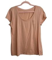 New York & Company Peach Cotton T Shirt