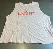 Treasure & Bond Womens Tank Top Pink Size XL Sleeveless Round‎ Neck Equality