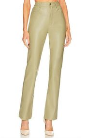 WeWoreWhat Faux Leather Kickflare Pant Oat Beige Size 28 Bootcut 5 Pocket NEW