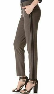 Wool Blend Tuxedo Stripe Gray Trouser Pants