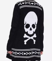 Hot Topic Cardigan Sweater Womens Plus Size 1 Black Skull Crossbones Open Front