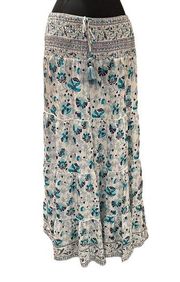 Sumbia Block Print Tiered Skirt size S