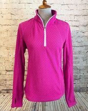 Tek Gear Quarter Zip Pullover Pink Thumb Holes Medium