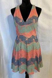 NIKIBIKI multicolored lace floral halter dress size small