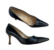 Tuccio Black Pointed Toe Pumps 38