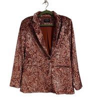 Free People MINKPINK Brown Paisley Velvet 2-Piece Suit Sz M