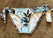 NEW NWT JAG JEANS Blue White Black Tropical Floral Y2K 00s Bikini BOTTOM Small