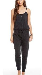 Chaser Drawstring Henley Jumpsuit Gray Women's Size Small NWT