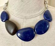Dana Buchman chunky blue statement necklace