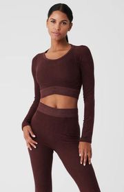 Alo Luxe Seamless Terry Cuddle Crop Long Sleeve 