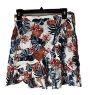 Roxy Hawaiian Skirt Floral Beach Print Mini Wrap A Line Size XS Quiksilver