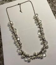 Signed Chloe + Isabel Costume Necklace Chain Faux Pearl Beaded Adjustable Length