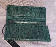 AIMEE KESTENBERG FOLD OVER SLIM WALLET IN EMERALD SNAKE NWT