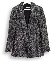 Alice + Olivia Jace Sequin Oversized Blazer GunMetal Black, Small, NWT