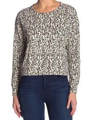 Cheetah Drop Shoulder Pullover Knit Top M