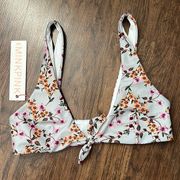 MINKPINK NWT Swim Top Keepsake Tie Front Floral Size Medium