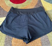 Black Athletic Workout Running Shorts Built in Underwear Women’s Large