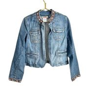 Vintage Paris Blues Jean Jacket Women's L Cropped Blue 90's