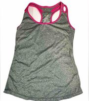 Danskin Now Tank Gray And Hot Pink Semi Fitted Size Small Pre-owned