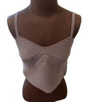 Le Lis Cami Bustier Knit Mocha Size Medium New with Tags