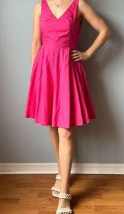 Vineyard Vines V-Neck Fit and Flare Dress Pink Rhododendron Size 4