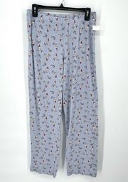 Charter Club NWT Women's 2 Piece PJ Set Shirt & Pants Size M Zen Blue Owls