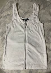 White zipper Tank Top