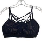 Vimmia Black Mesh Overlay Sports Bra Sz M