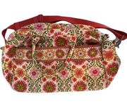 Vera Bradley  Pink Red Large Travel Weekender Duffel Bag in Folkloric