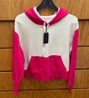 Rag & bone bright rose shrunken hoodie size M NEW