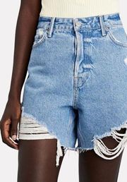 NEW GRLFRND Denim Jean Shorts Jourdan Distressed Blue High Waisted Size 25