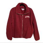 Sub_Urban Riot Maroon ‘Wine’ Full Zip Sherpa Jacket Size Small