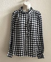 NWT Buffalo Check Plaid Ruffle Button Flannel Top Women’s XL NEW