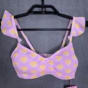 New Nwt Stoney Clover Lane X Target Women’s XXS Flutter Heart Print Bikini Top