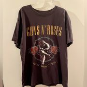 Women’s Black Guns N’ Roses T-shirt Top - XL Sweet Child O Mine Tee, 100% Cotton