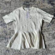 NWT Vila Milano EggShell Large Short Sleeve Sweater