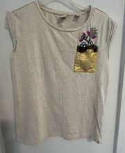 Scotch and Soda size child’s 14 t shirt with embroidery and sequins.