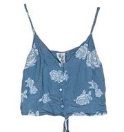 Light Blue & White Sadie & Sage Floral Design Tank Top Shirt Women’s Size Medium