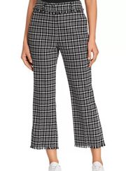 Weekend MaxMara Valico Fringe trim Plaid Cropped Pants