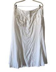 Vintage  white linen midi skirt size 14