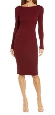 NEW NWT  Surrender Draped Back Dress In Bordeaux